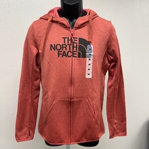The North Face Womens Fleece Zip Hoodie Jacket Coral Pink Med Mountain Athletics